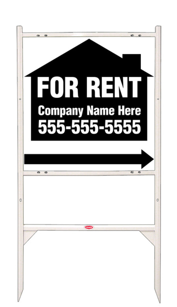 For Rent Angle Iron Sign Units with Space for Company Name,  24h x 24w, White